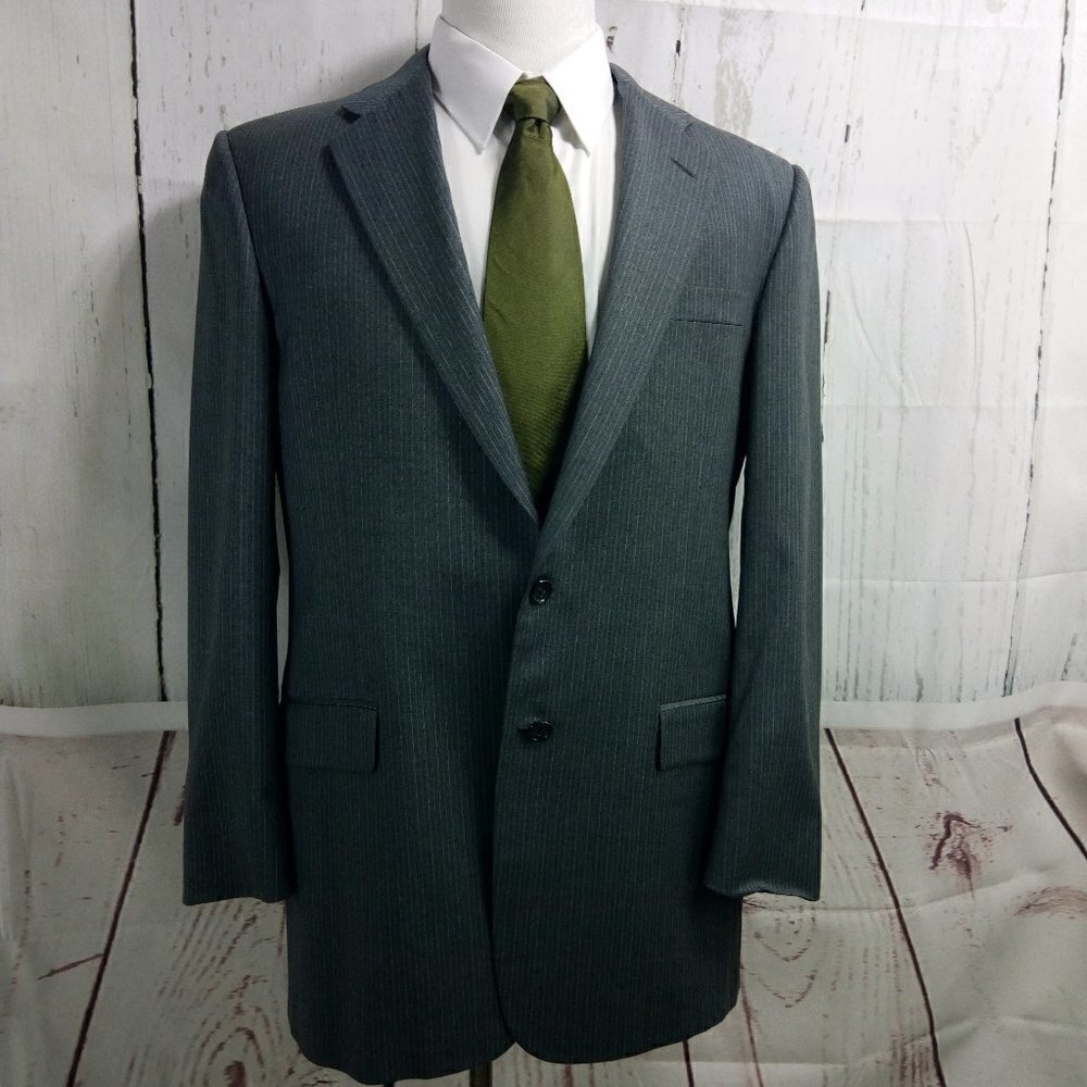 Hickey Freeman Dillards Gray Pinstripe Suit Blazer